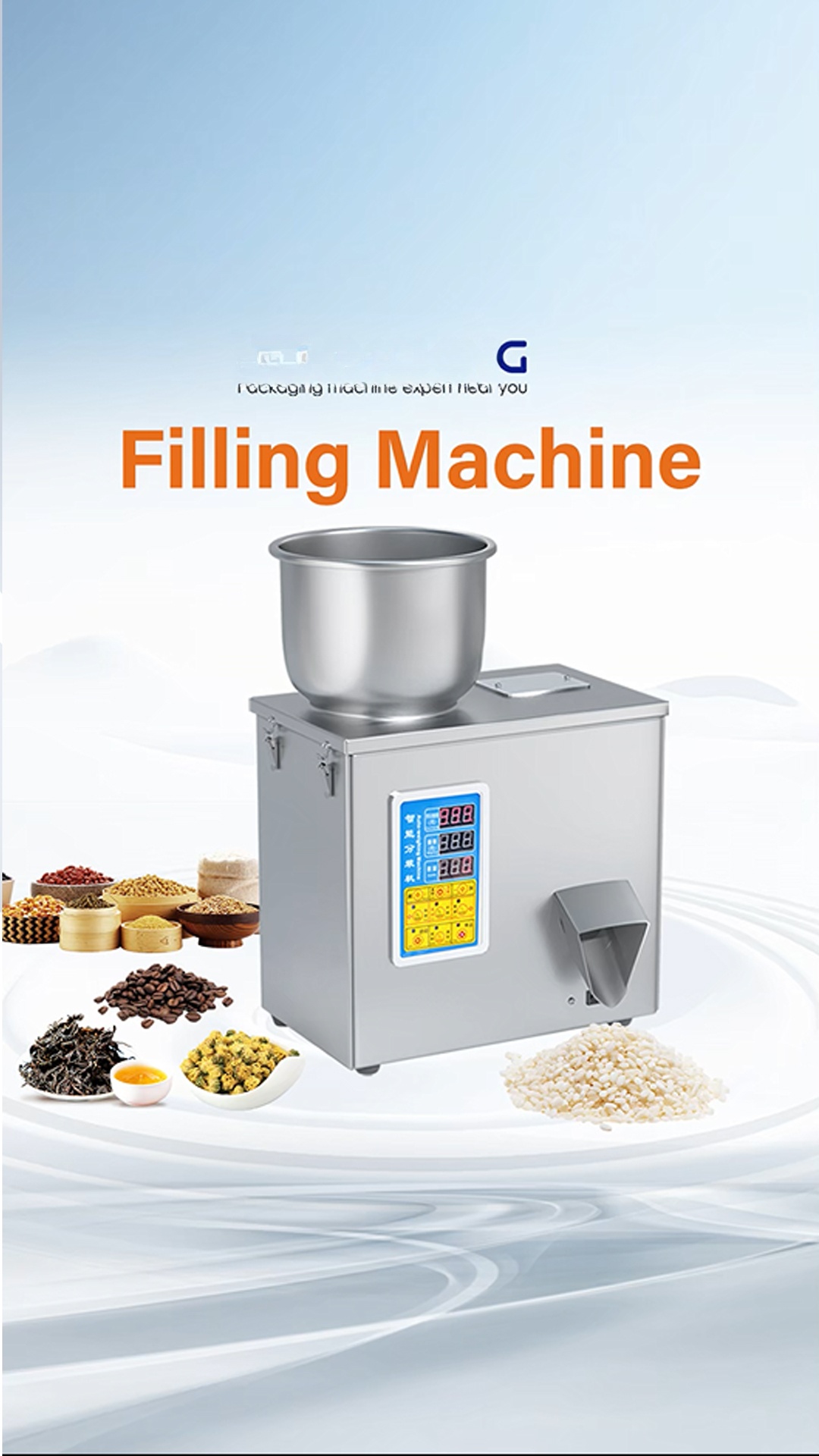 Small Semi Automatic Rice Salt Sugar Granule Filling Machine